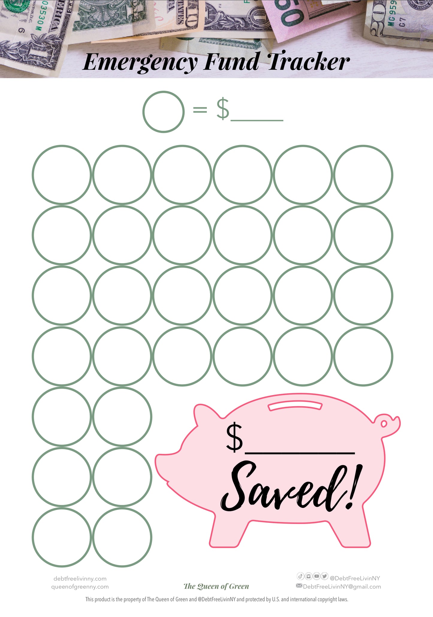 👑 Queen's Budgeting & Savings Challenge Workbooks *digital files included