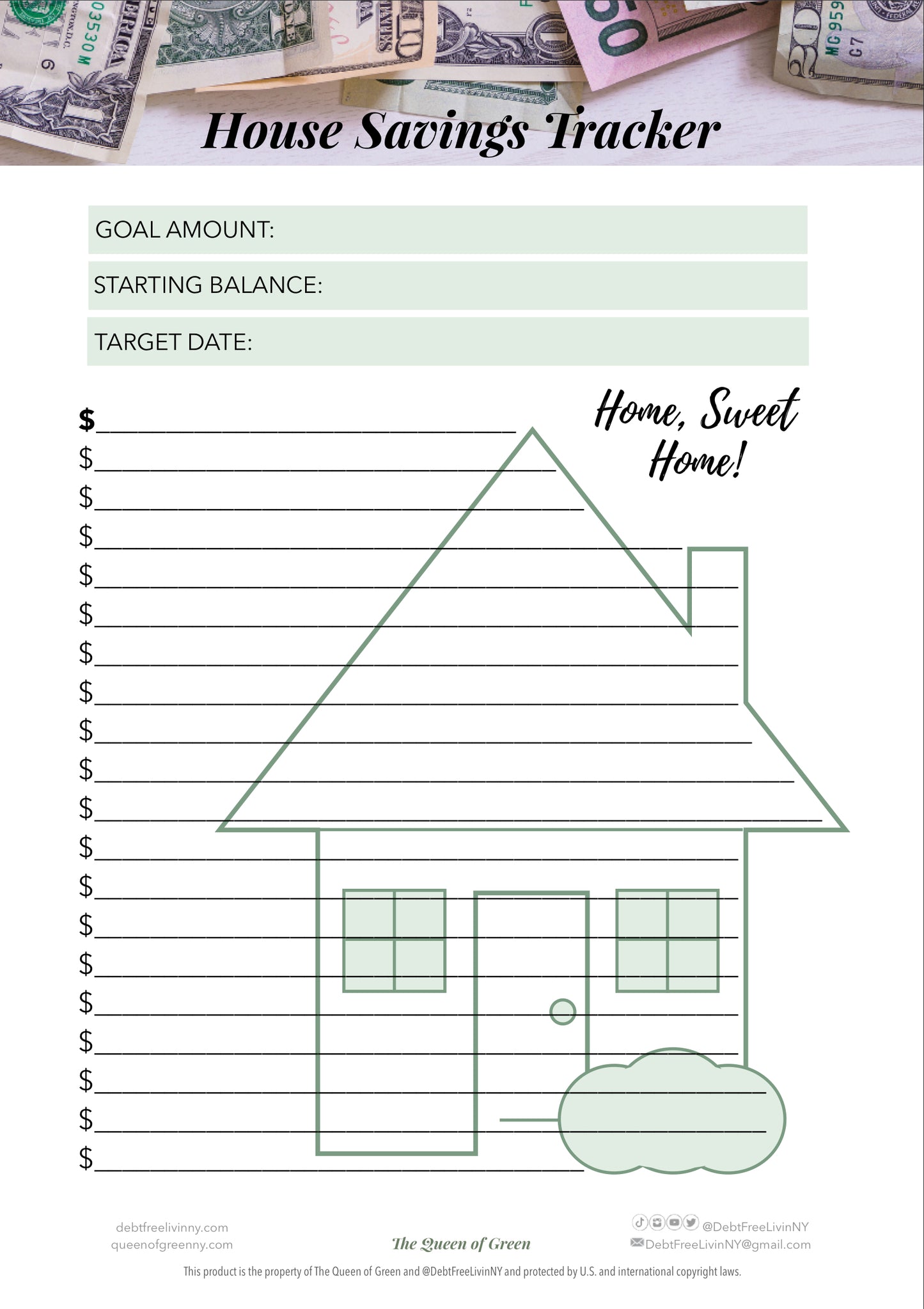 👑 Queen's Budgeting & Savings Challenge Workbooks *digital files included