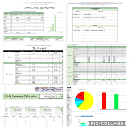 Excel Spreadsheets with Formulas and Debt Snowball Calculator