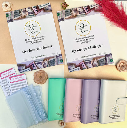 👑 Budget Planner Workbook, Savings Challenge Workbook & 1 cash envelope *digital files included
